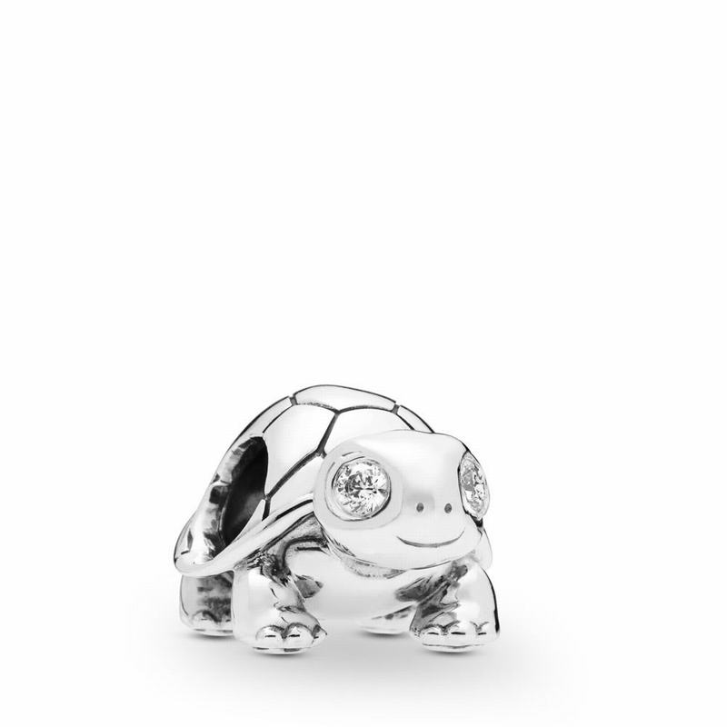 Pandora Bright-eyed Turtle Charm - Sterling Silver/Cubic Zirconia - Canada | ZW5314QZ